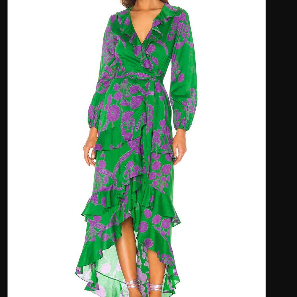Lanai Ruffle Wrap Dress Cynthia Rowley XS